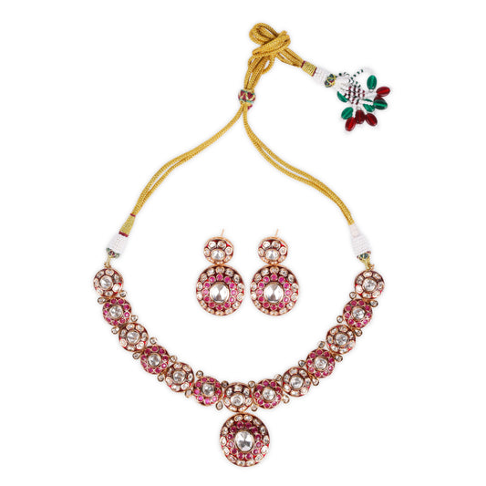 Meenkari-Style Masterpieces: Kundan-Back Setting with Ruby Stones made in brass metal