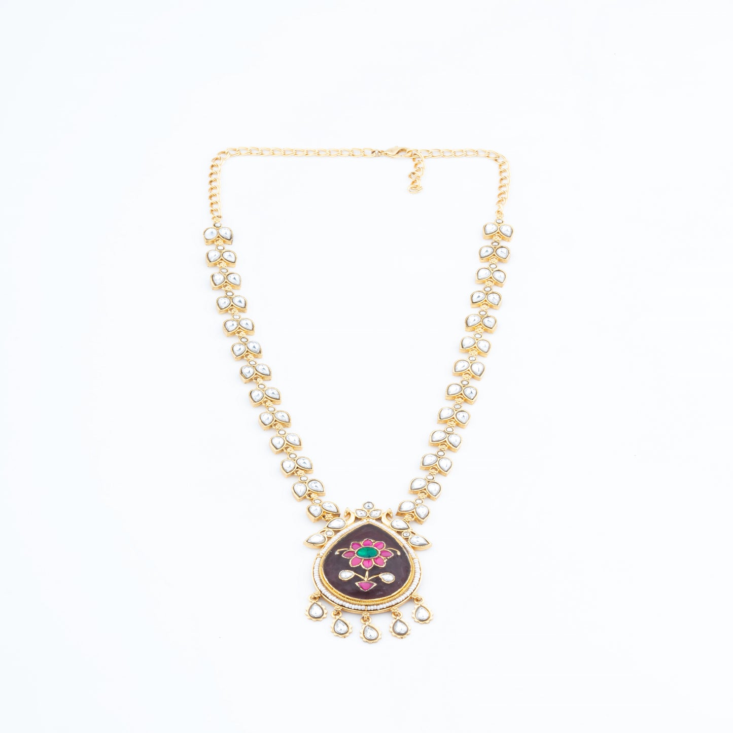 Indo western style Kundan Lac Pendant necklace set