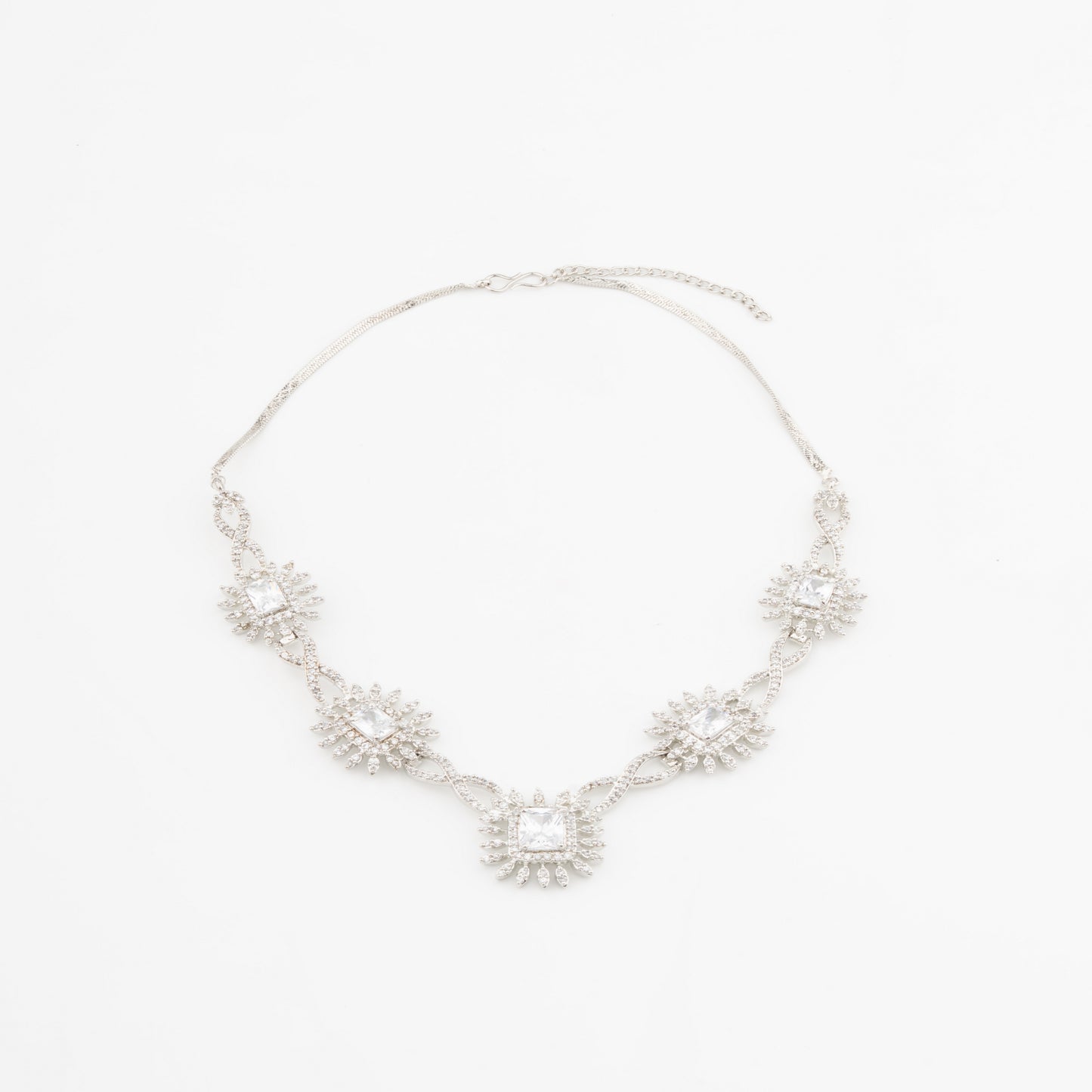 Sunburst inspired American Diamond necklace Set
