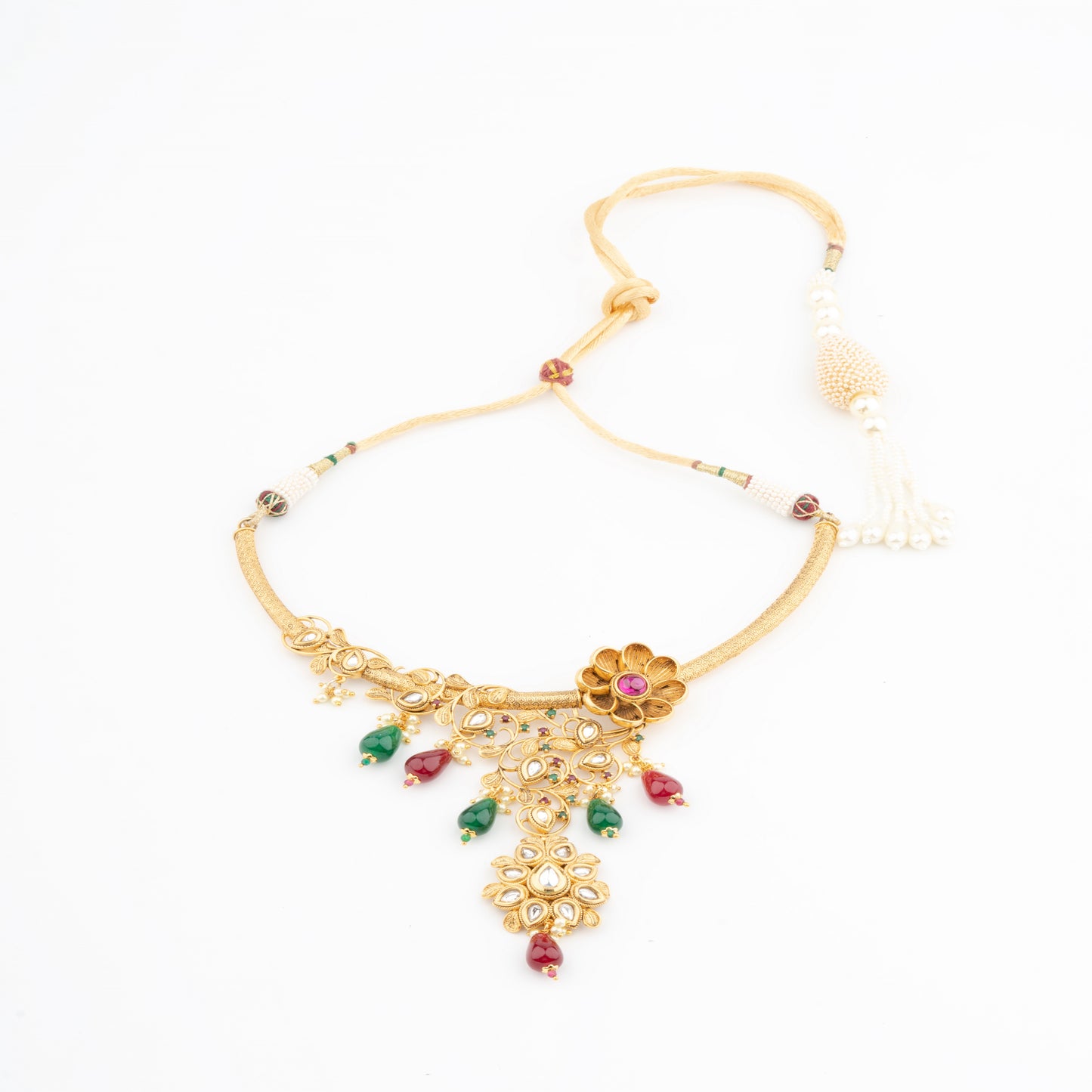 Antique Temple Hasli Style Necklace Set with Pendant and Earrings
