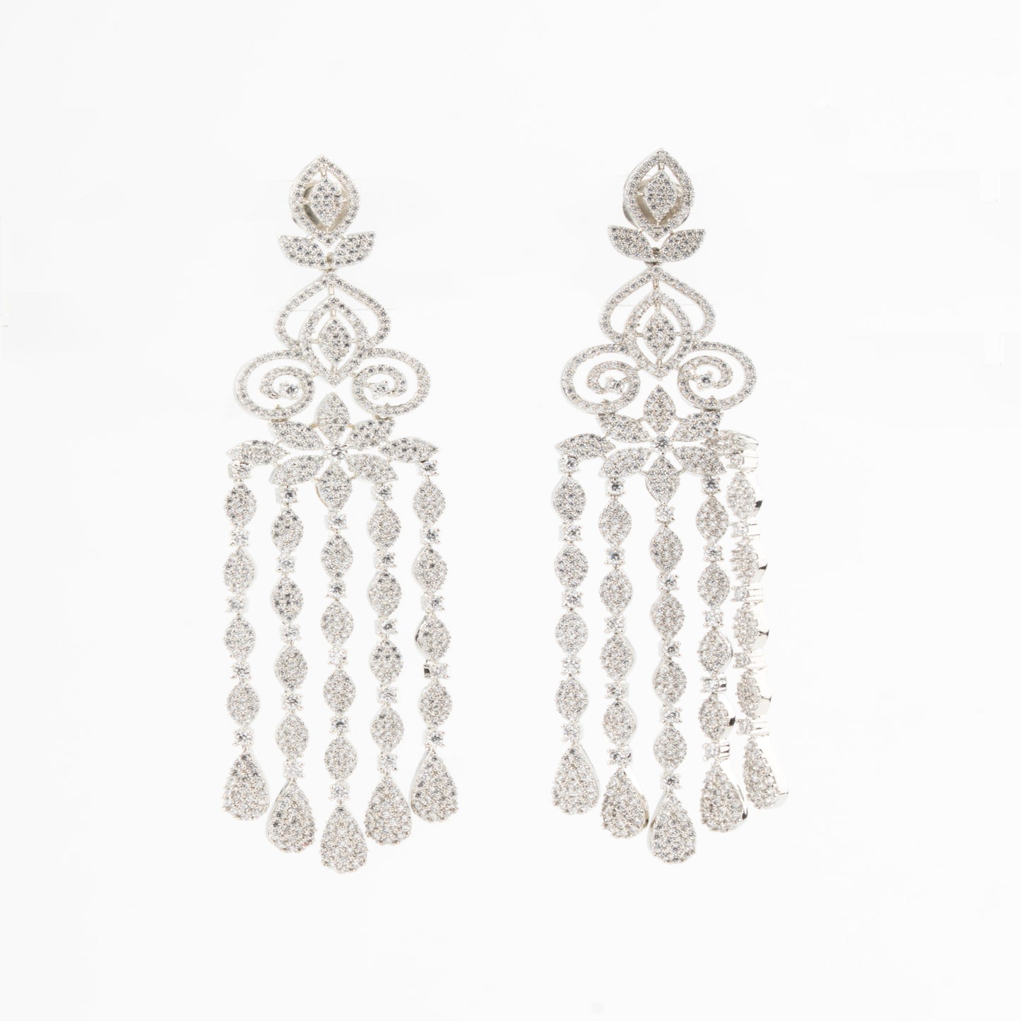 Bollywood inspired Glamorous Long American Diamond Danglers