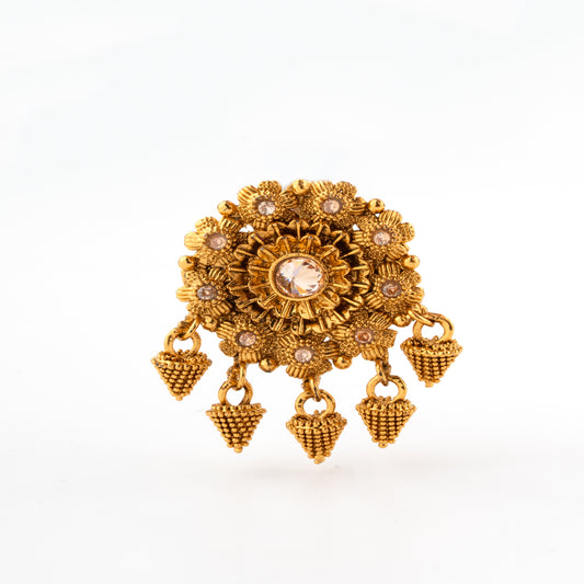Timeless Heritage Ring with Vilandi Kundan & Golden Danglers