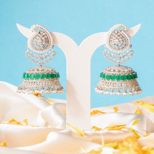 American Diamond dome-shaped Jhumka