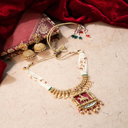 Heritage jewellery depicting a groom riding a horse in Indian weddings